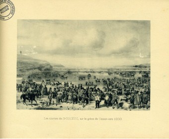 Les courses de chevaux sur la Grve des Courses vers 1830